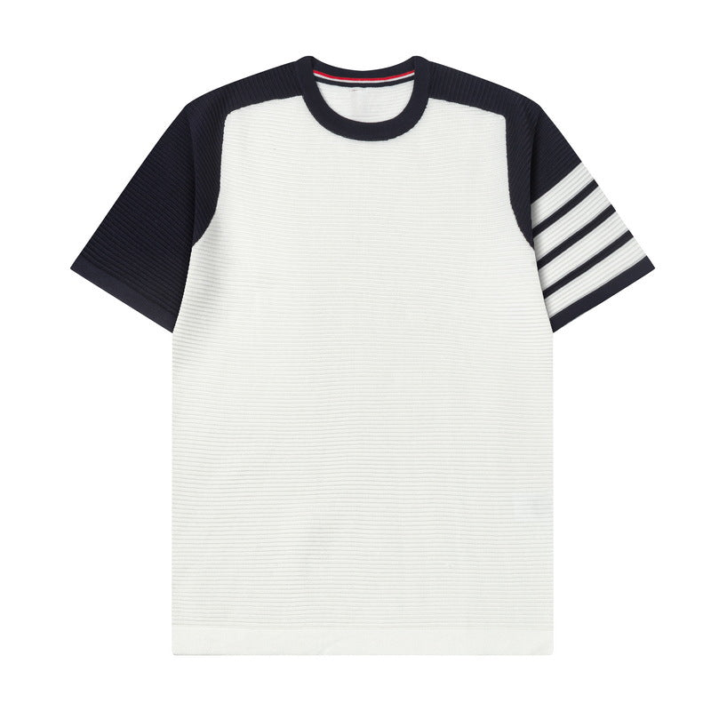 Thom Browne Unisex Water Ripple Cotton T-Shirt