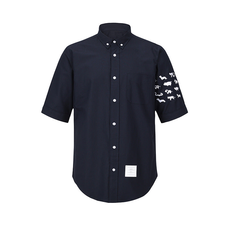 Thom Browne Men's Short Sleeve Cotton Shirt