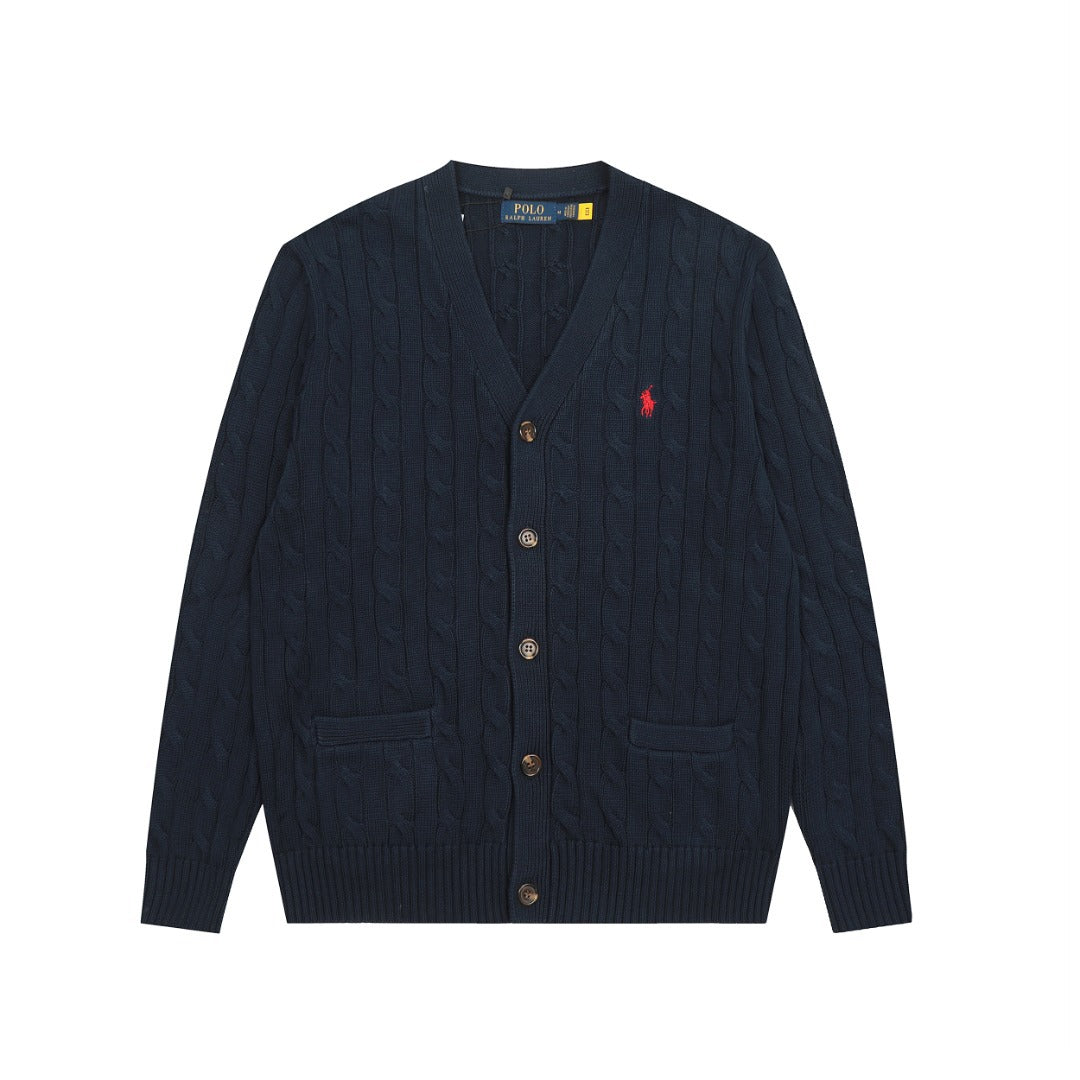 Ralph Lauren Unisex V-neck Cable Knit Cardigan