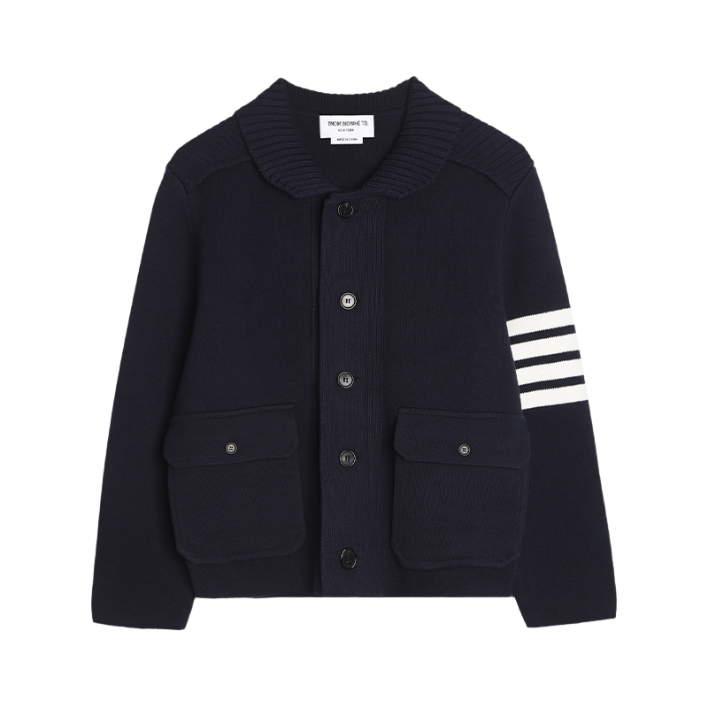 Thom Browne four-bar lapel sweater jacket