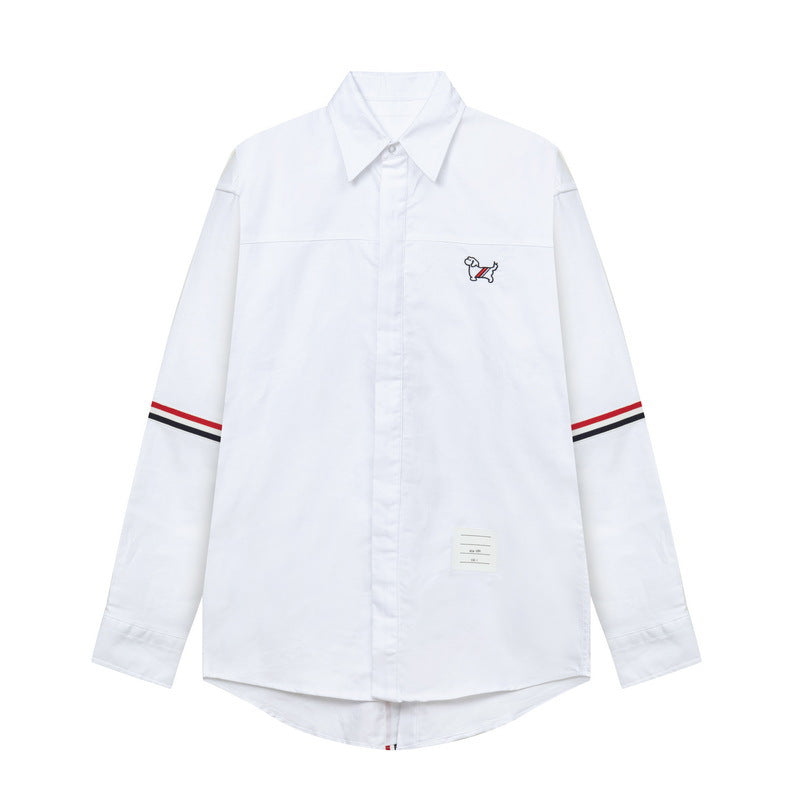 Thom Browne Puppy Print Back Slit Long Sleeve Shirt