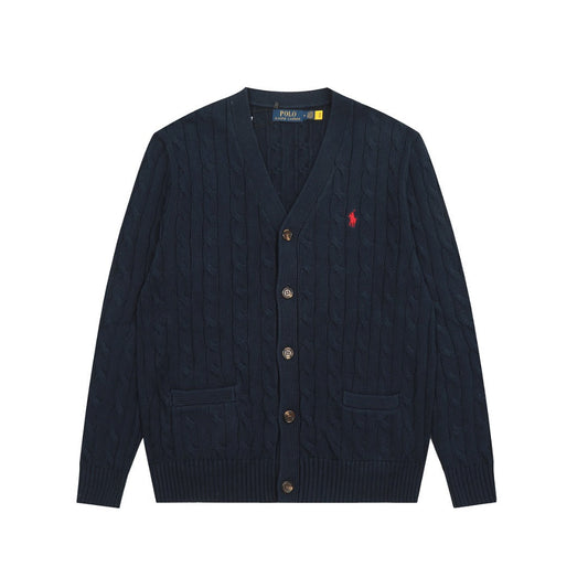 Ralph Lauren Unisex V-neck Cable Knit Cardigan