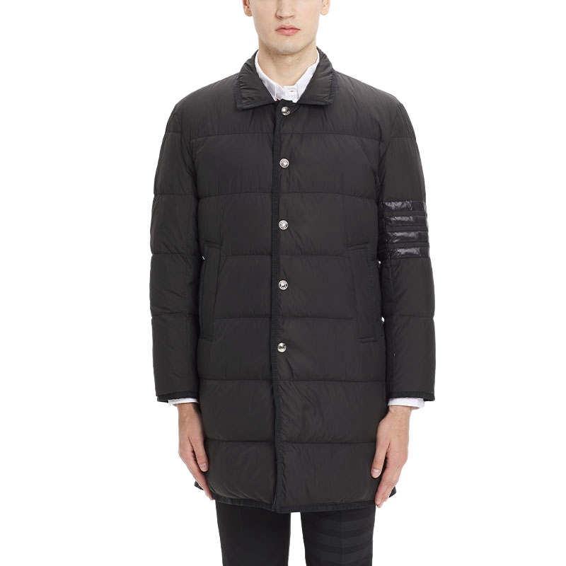 Thom Browne Classic 4-Strip Lapel Midi Down Jacket