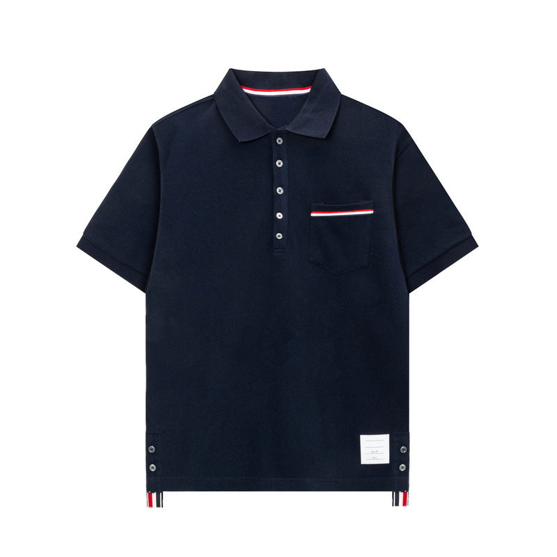 Thom Browne Men's Water Ripple Polo Shirt