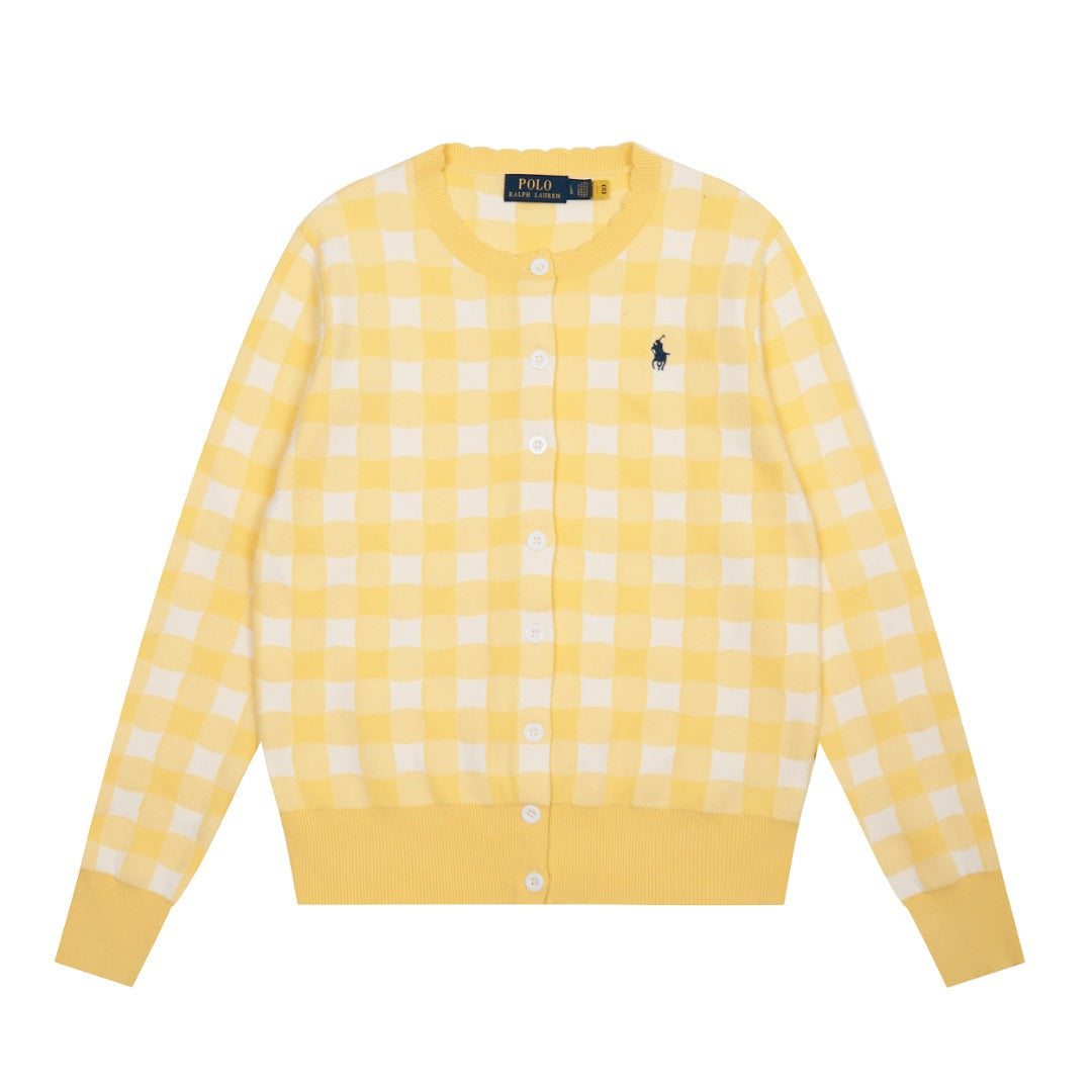 Ralph Lauren Women's Plaid Knit Cardigan