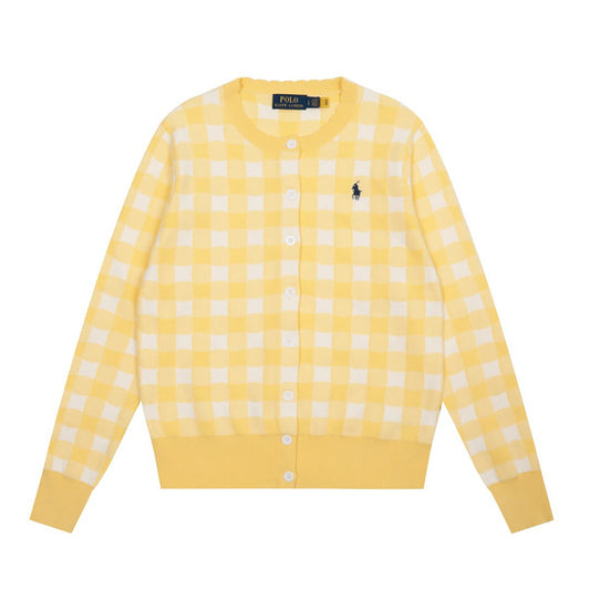 Ralph Lauren Women's Plaid Knit Cardigan