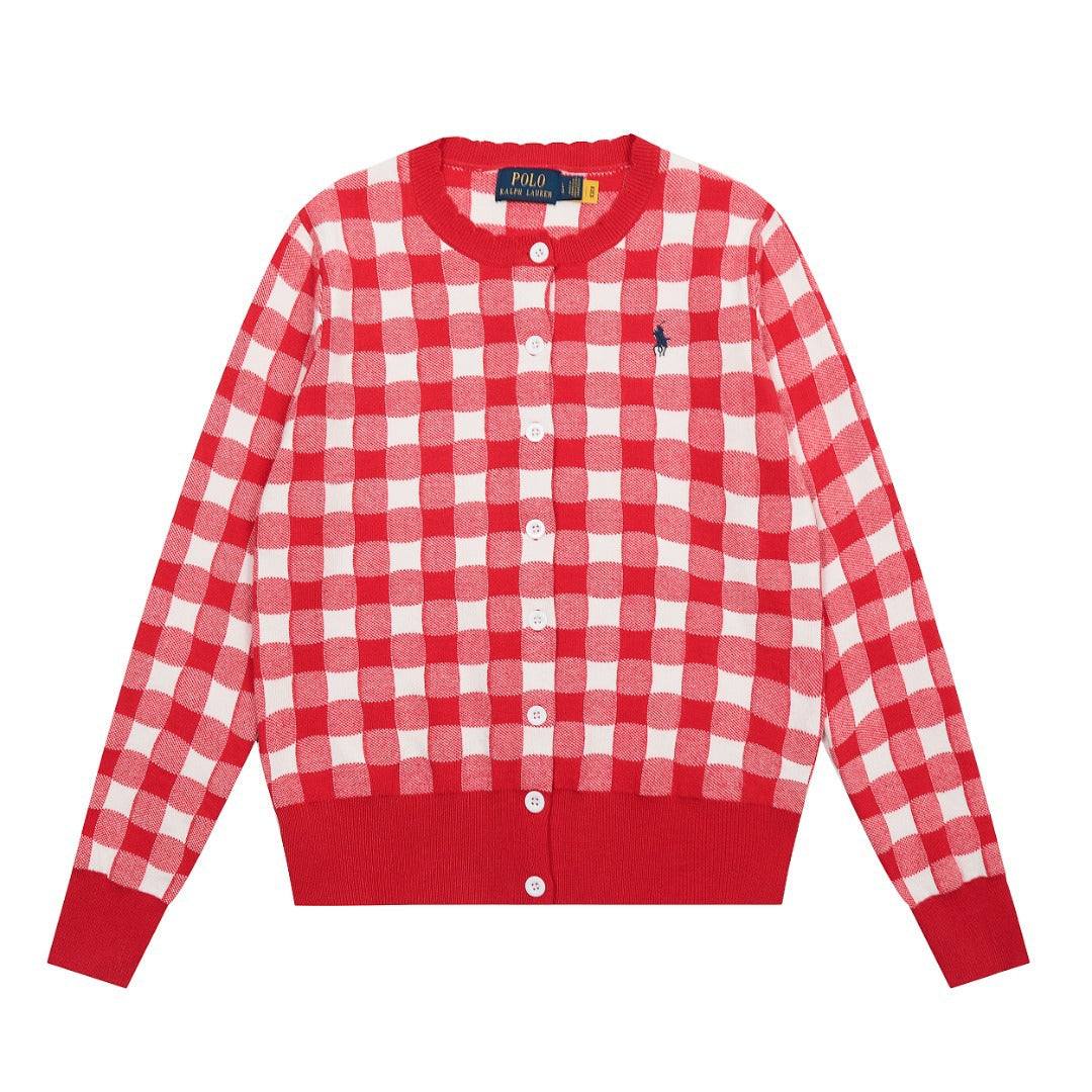 Ralph Lauren Women's Plaid Knit Cardigan