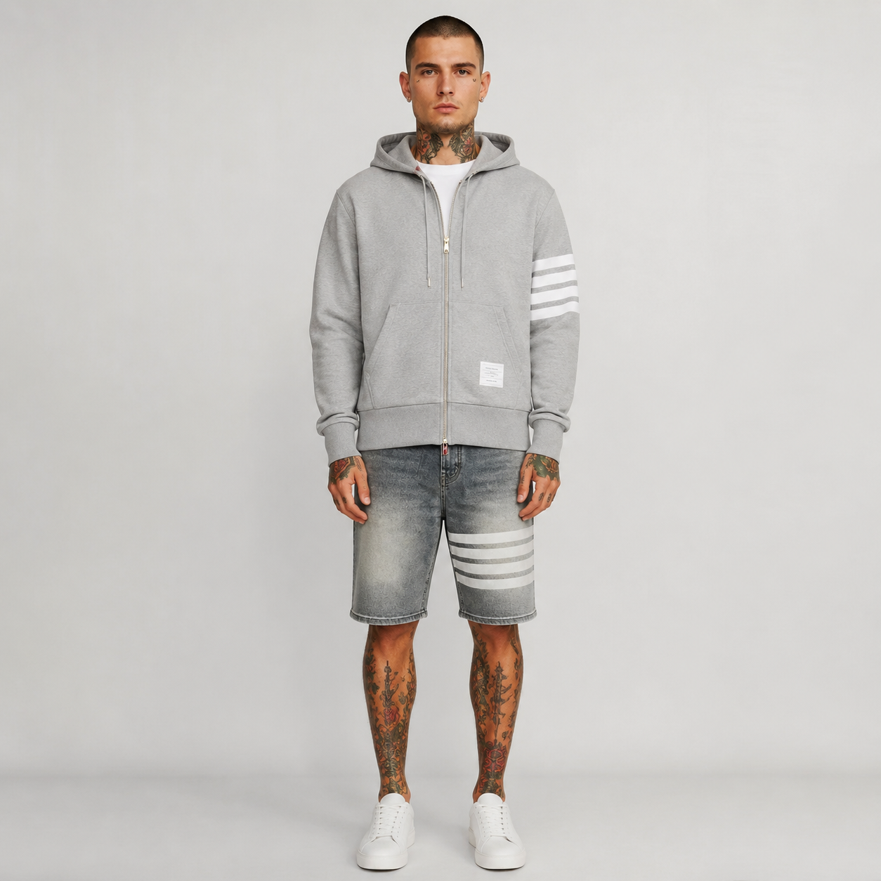 Thom BrowneEmbroidered Cotton Jenas