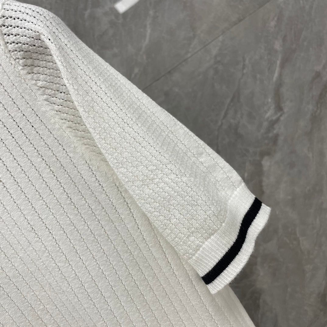 Four-Bar Knitted Polo Shirt