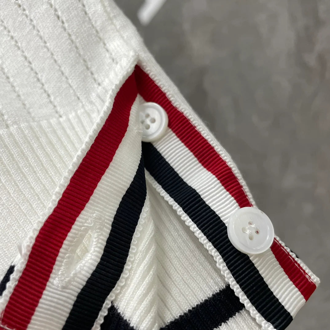 Four-Bar Knitted Polo Shirt