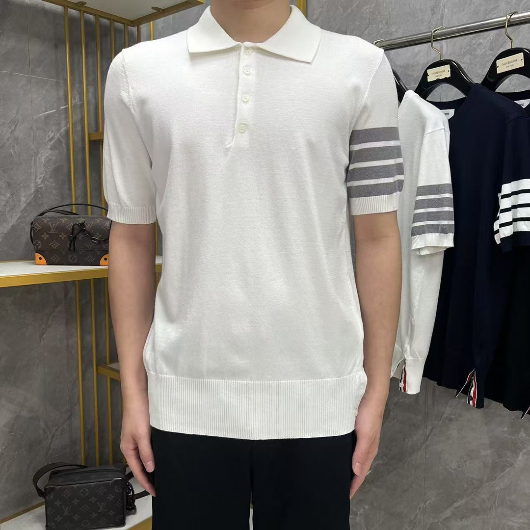 Thom Browne Sailboat Embroidered Cotton Polo Shirt