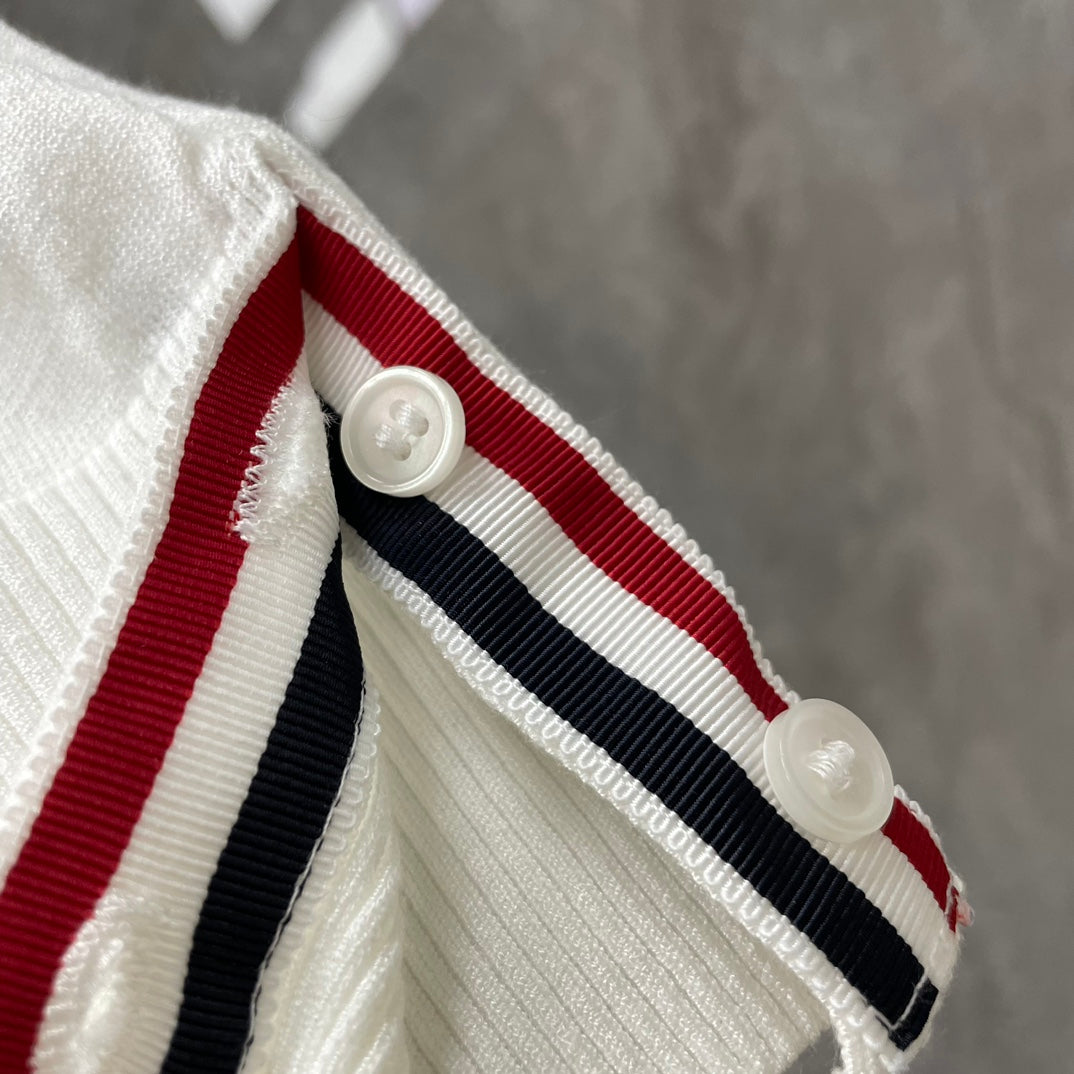 Thom Browne Sailboat Embroidered Cotton Polo Shirt