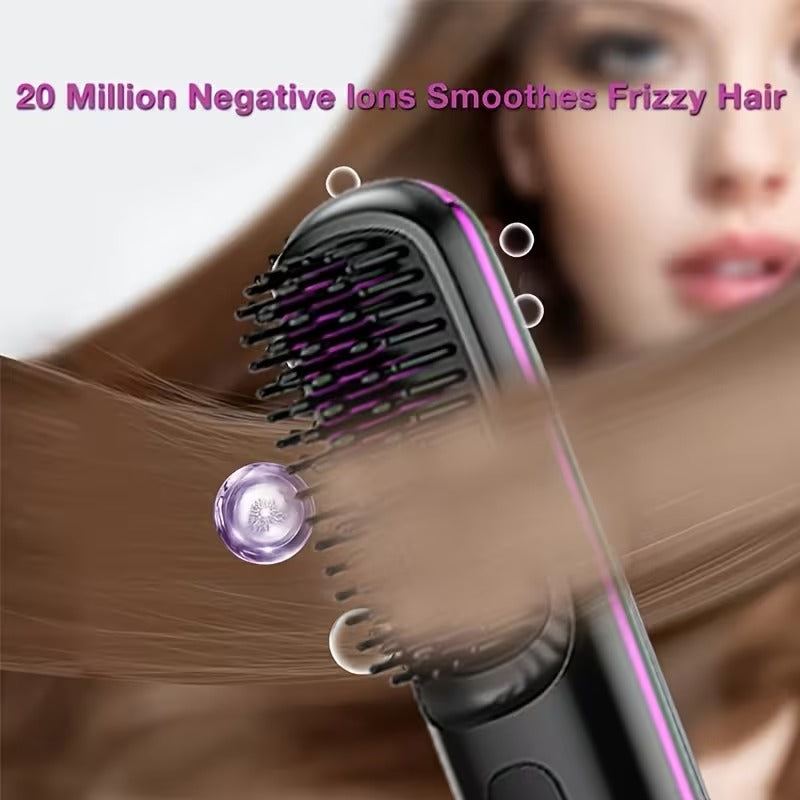 portable wireless hair straightener comb usb charging