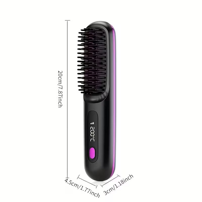 portable wireless hair straightener comb usb charging