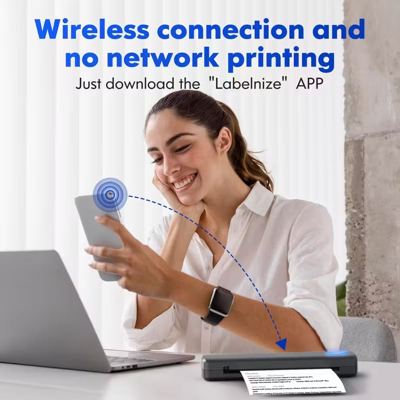 portable printer wireless travel thermal printer inkless